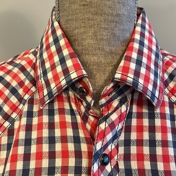 James Campbell Shirt Mens Medium Pearl Snap Western Cowboy Rancher Rodeo. - Picture 3 of 11